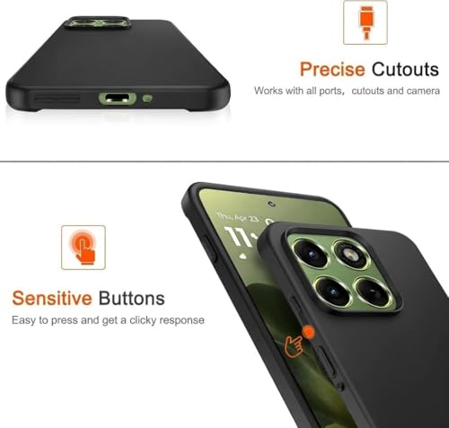 Image of Lustree Shockproof Flexible Silicone Back Cover Compatible with Motorola Edge 70 | Anti-Scratch Soft TPU Case with Raised Edges & Full Protection - Black