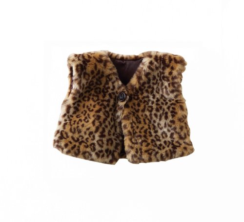 Mudpie Baby Leopard Faux Fur Vest (5T)