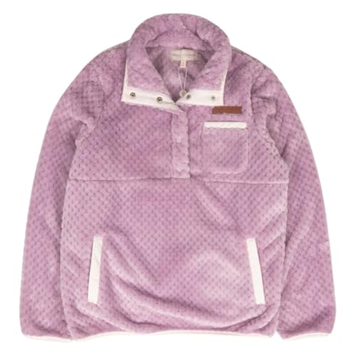 Simply Southern Simply Soft Pullover, Quarter Button Snap Closure, Quilted Fleece, Lilac