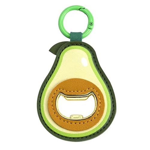 Creative PU Bottle Opener Keychain for Beer Coke Bartender Kitchen Barware Metal Novelty Cute Fun Shape Unique Birthday Beer Gifts Ideas (Green)