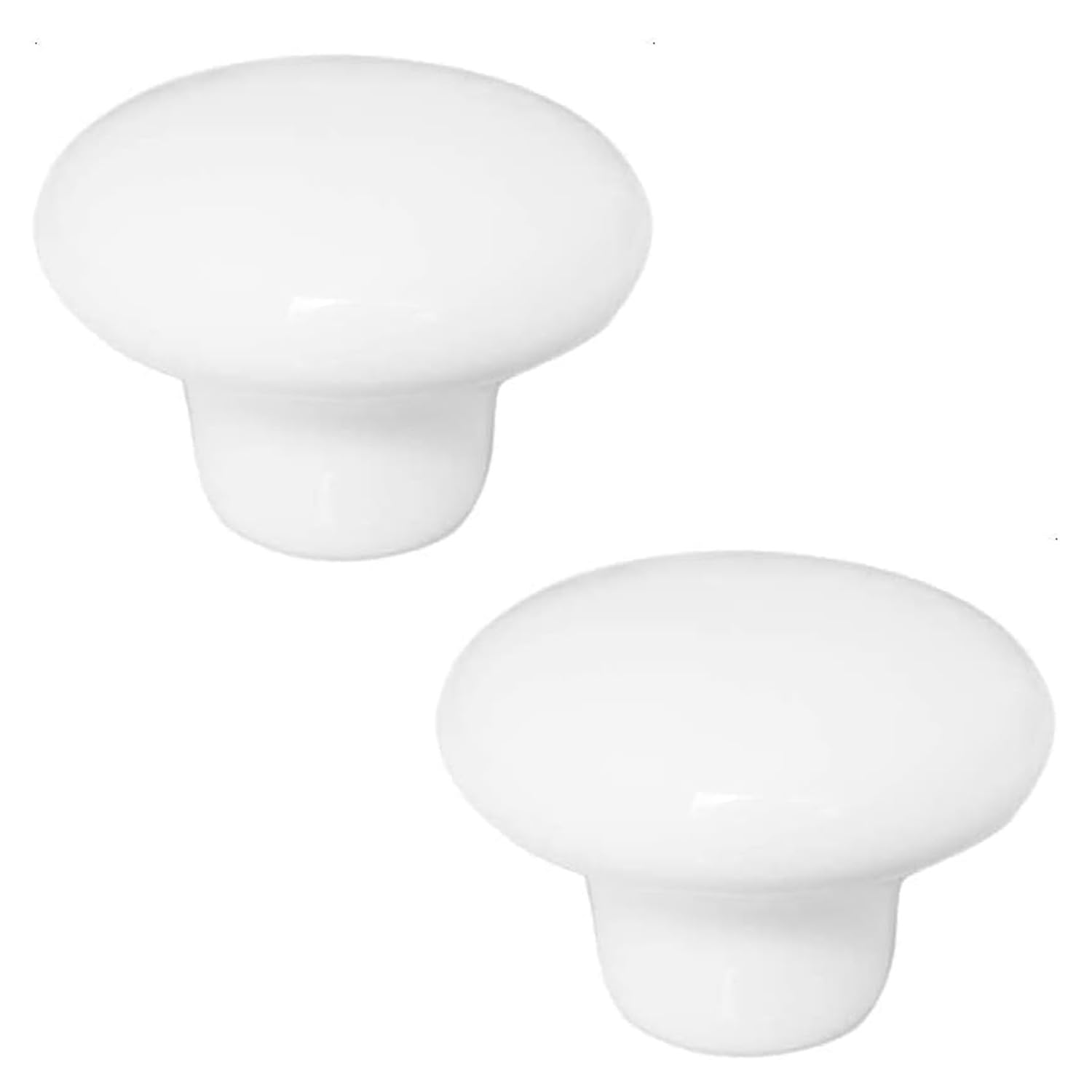 QZKJQDD 2 Pack White Cupboard Knobs, Single Hole Cupboard Handle, White Solid Ceramic Drawer Knobs with Screws for Kitchen Wardrobes Bathroom Home Decoration