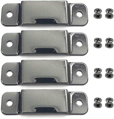 4PCS Small Metal Tape Measure Holder Clip Measuring Tape Belt Holder Occidental Measure Holster with Rivets for Drill Leather Pocket Tool, Black