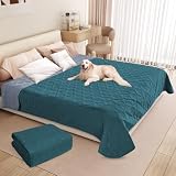 LOOBANI 防水カバー ベッド ソファー用 防水シーツ シングル ダブル 犬 猫用 漏れ防止 両面使用 オールラウンド 繰り返し使える 噛み耐性 速乾 防ダニ 制菌 大判 おねしょシーツ 尿失禁 ペット粗末対策 ベビー 高齢者 介護用