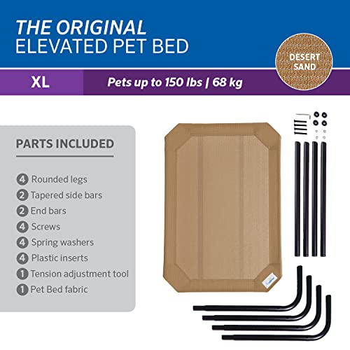 Image of Coolaroo Original Elevated Dog Bed - Breathable Off-The-Ground Pet Bed with Cooling Fabric, Joint Relief & Moisture-Resistant Fabric, 100% Recyclable, Easy Clean, Desert Sand, Large