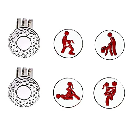 JPTSDBNWMT 6 PCS Funny Adult Golf Ball Markers Hat Clip with Magnetic for Men Women Golfer Gifts Enamel Technique