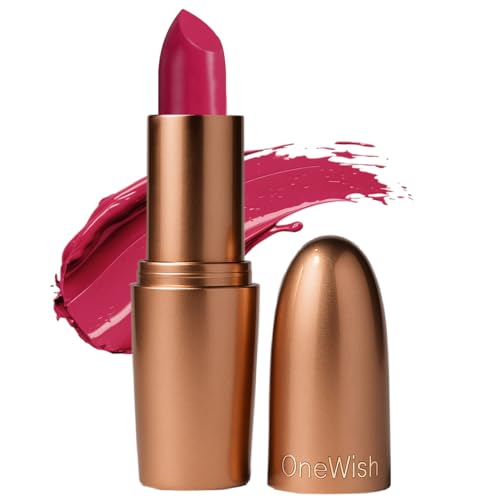 Image of One Wish Creamy Matte Lipstick Long Lasting for Women - Pink Rules Shade 25 | Full Coverage | Creamy Formula | No Flaky Lips | No Dryness | Vitamin E, Almond Oil & Shea Butter for Moisturising Lip | 8 Hrs Lasting | Smooth Finish | 3.8 gm