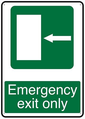 8"x12" Rust Free Aluminum Metal Sign - Emergency Exit Only To The Left - Weather Resistant, Durable, Easy To Mount