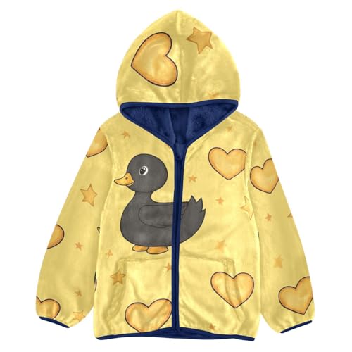 Duck and Stars Girls Fleece Jacket Girls Fall Jacket Girls Zip Up Hoodie Girls Sherpa Jacket 2-10T