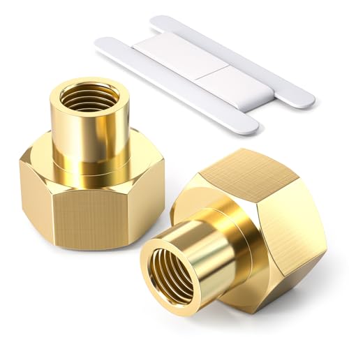 Image of Bwintech 2 Pcs 1/4" Female to 1/2" Female BSP Thread Brass Reducing Coupling Connector for Pipe Connecting Conversion