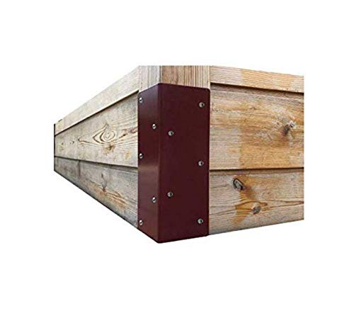 Hi-Flame Set Of Four Raised Garden Corner Brackets For 10" Bed, Annatto Color #TOP4
