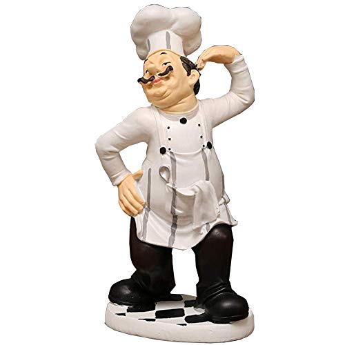 Statue de chef cuisinier pour table de chalet et cuisine en résine