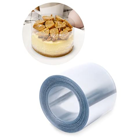 Cake Collar Acetate Roll 2 x 600 in (50ft) - Cake Collar 2 in - Acetate Cake Collars - Acetate Sheets for Baking - Cake Ring Sleeves - Cake Wrapping Plastic - Acetato para Reposteria Cover