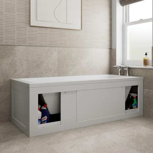 Affine 1700 Side Front Storage Bath Panel 20mm MDF Modern Wooden Panels for Bathroom Straight Baths Soaking Tubs White