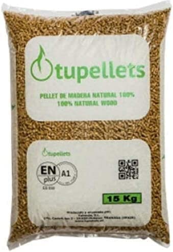 Mugar- Pellet con Certificado ENplus Calidad A1- Sacos de 15 kilogramos - Pellet para Chimenea, Barbacoas y Estufas (150 kg)
