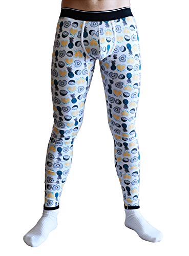 ARCITON Herren Leggins, niedrige Taille, lange Unterhose, Thermohose - Weiß - Groß Cover