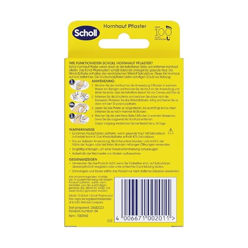 Scholl Hornhautentferner Pflaster Set - 4 Wirkstoffpflaster & 4 Druckschutzpflaster, Hornhaut entfernen Fuß, sanfte Fußpflege, selbsthaftend, dermatologisch getestet, effektiver Hornhaut-Entferner