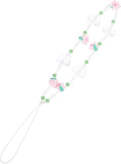 VILLFUL Corrente De Telefone Móvel Tulipa Decoração De Tulipa Cordão Frisado Guarnição Decorativa Para Telefone Pendurado Corrente De Contas Chaveiro Acessórios Para Telefone Móvel Cadeia