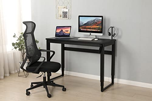Torrainake Height Adjustable Standing Desk- Modern Computer Desk, Sit Stand Desk Frame & Top, Manual Stand Up Table For Home Office Desk Workstation Wide Metal Sturdy Frame Thicker Steel Legs #TOP1