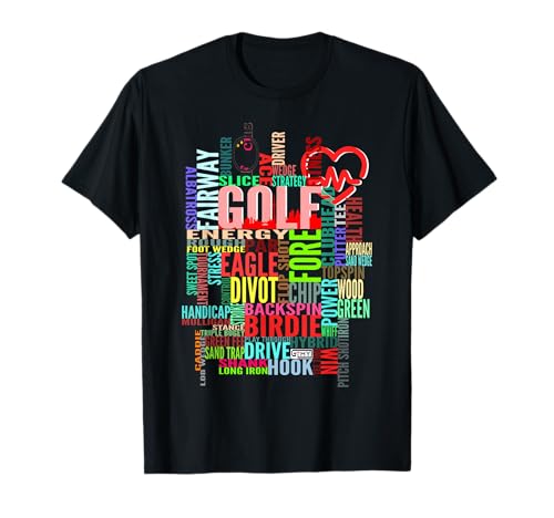 Colorful Golf Word Cloud Funny Golfer Design T-Shirt