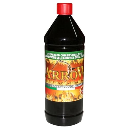 Generico Accendifuoco Liquido per Barbecue da 1000ml, Tipo Diavolina, per Barbecue Stufa Fuoco Fiamma, Preparato Combustibile su Legno e Carbone, 1LT