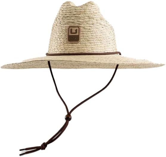HUK Mens Crushable Straw Hat, Packable Wide Brim Fishing & Beach Hat for Men