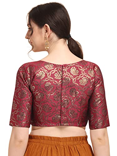Image of OOMPH! Women's Art Silk Floral Half Sleeve Fitted Blouse