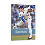 野球選手の大谷翔平選手のポスター (9) クール 壁アート キャンバス パネル オフィス装飾 ぶら下がる 版画 ギフト12x18inch(30x45cm)