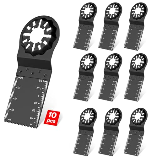 Starlock Multitool Blades, Starlock Oscillating Saw Blades, 35MM Universal Quick Release Multitool Blades Compatible with Bosch Fein Milwaukee Ryobi Einhell Hitachi Metabo (10 Pcs)
