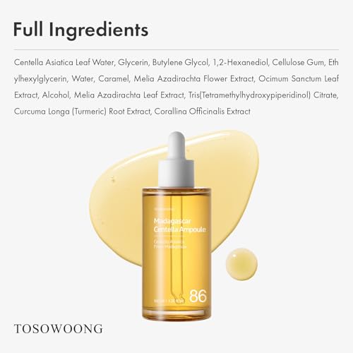 TOSOWOONG Madagascar Centella 86% Ampoule with 860,048ppm Centella Asiatica, Soothing, Calming, Facial Serum for face, for All Skin Types, Korean Skin Care, 100ml, 3.38 fl.oz. - Image 7