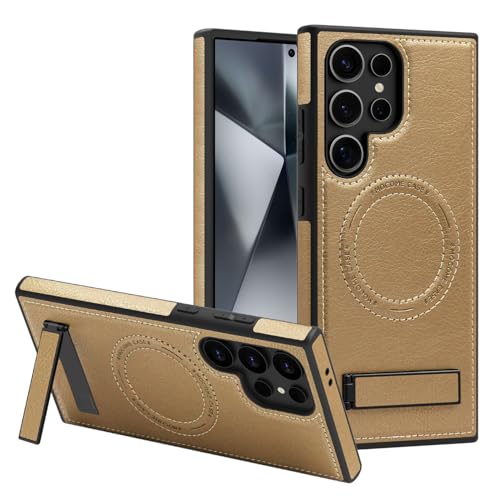 Image of Lunivop for Samsung Galaxy S24 Ultra Case 6.8 inch PU Leather Gold