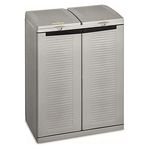 Terry 43560 récipient pour tri sélectif à 2 portes Terry Eco Cab 2, Gris