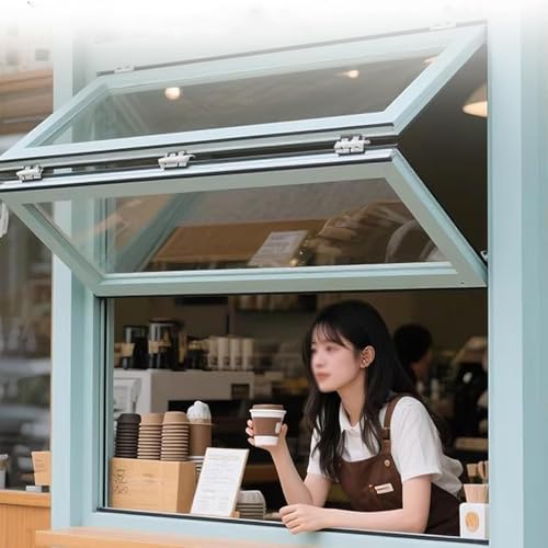 アルミサッシ窓 枠付き フードトラック用折りたたみ式売店用窓、フラッシュマウント式物置用窓、窓 フードトラック用カスタムサービングウィンドウ、家庭用プライバシーウィンドウ(White,WxH 56x81cm)