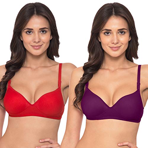 Image of Komli - Heavily Padded Push-Up Bra - Cotton Rich - Balconette - 3 /4th Coverage, Seamless, Wireless, Multiway Straps - T-Shirt Bra