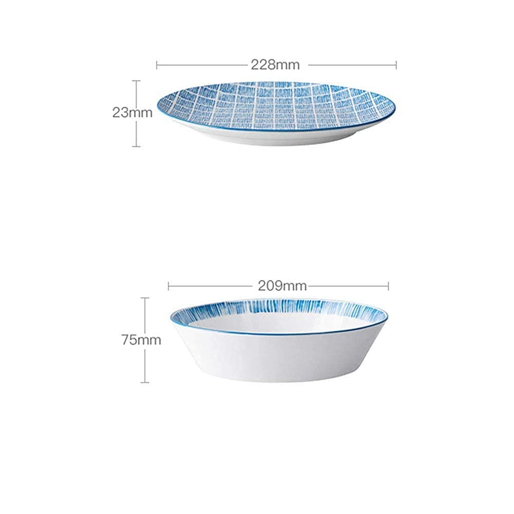 ブルーディナーボウル Amazon.co.jp: セラミックディナーセット 青と白の磁器食器26点