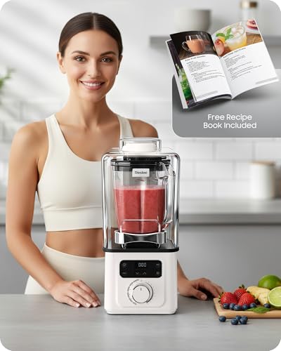 Professional Commercial Vacuum Blender with Quiet Shield, 2026 Upgraded 40000 RPM, 3000W/4HP Peak Power, 56oz Eastman Tritan Cup for Smoothie, Nut Milk, Hot Soup, Self-Clean, 5-Year Full Warranty