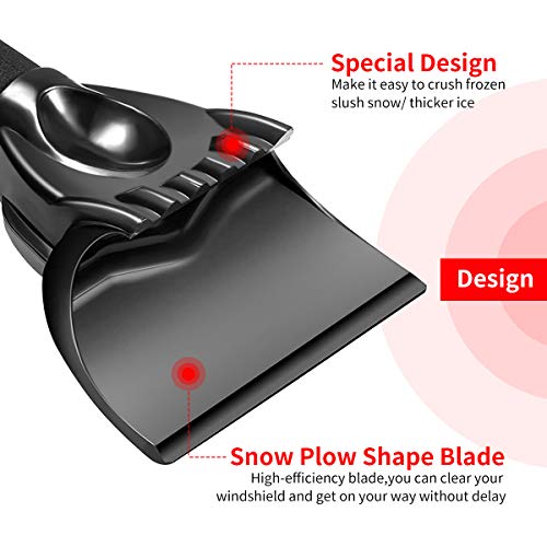 Ice Scraper Snow Frost Ice Removal Tool for Cars and Small Trucks Windshield with Foam Handle-Scratch Free(2Pack)