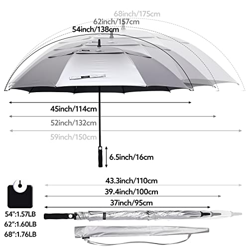 G4Free 62 Inch Uv Protection Golf Umbrella Auto Open Vented Double Canopy Oversize Extra Large Windproof Sun Rain Umbrellas #TOP1