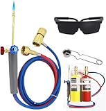 Propane Oxygen Torch Kit Gas Welding Torch with Brazing, Sparker, Protection Glass for Soldering, Welding, Heating, Plumbing Micro Mini PropaneTorch(Gas Cylinders and Matel Carrry Case Not Included)