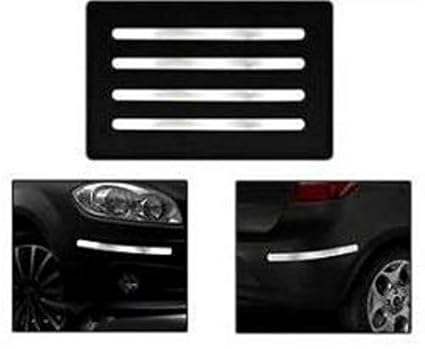 SCA Car Stain-Less Steel Chrome Bumper Protector Guard for Hyundai Santro (Set of 4)