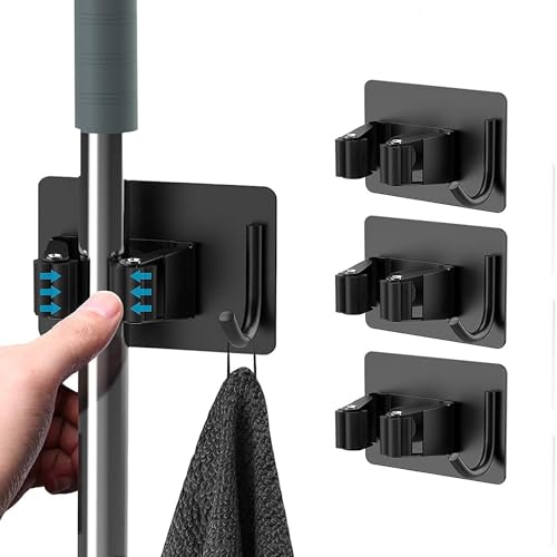 JIALTO 3 Pcs Stainless Steel Broom Holder with Hook - Wall Mounted Adhesive Storage for Brooms and Mops, Organize with Ease (Blue) (B0CMTXXWNQ) Amazon Price History, Amazon Price Tracker