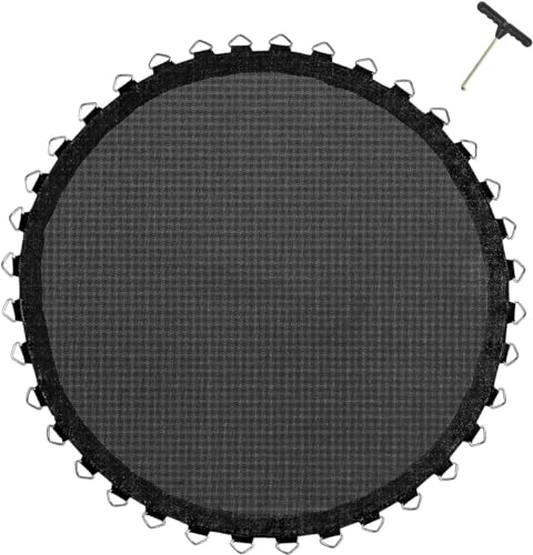 YIJIEHH Tapis de saut de rechange pour trampoline Ø 305 cm avec œillets 60/64, y compris extracteur de ressort et boucles de fixation cousues à 8 plis,...