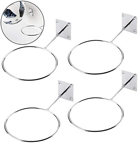 Uspacific 4 Pices Wall Mount Ball Display Racks, 5.51" Stainless Steel Ball Wall Mount for Basketball, Soccer, Football, Volleyball, Exercise Ball, Medicine Ball