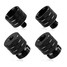 Package Content: You will get 4 pieces of mic stand adapters of 4 different types, including 1/4 female to 5/8 male, 3/8 female to 5/8 male, 1/4 male to 5/8 female and 3/8 male to 5/8 female, 1 piece of each type. Premium Material: These mic thread a...