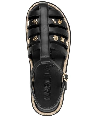 KARL LAGERFELD Women's Chaselyn Fisherman Espadrille Sandal with Pins Slide2