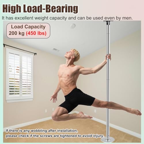 Barre de strip-teaseuse rotative haut de gamme avec perche de danse d'intérieur extensible - 5