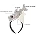 HODRME Grey Shark Hat-Plush Shark Headwear for Dress Up Halloween Birthday Theme Party