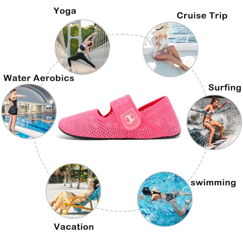 Image of Water Shoes for Women Men Barefoot Beach Swim Aqua Socks Summer Wide Slides Sandals Quick Dry Pool River Sea Sock Shoes