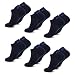Produktbild Fullluwaa 6/12 Paar Sneaker Socken Herren Damen Kurze Halbsocken Sportsocken Männer Baumwolle(Schwarz x6, 39-42)