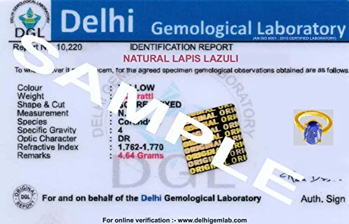 Lapislázuli 3,25 Ratti o 3 quilates astrológicamente certificado, piedra natural Panchdhatu/5 metales chapado en oro, anillo ajustable unisex – 2V4325-B09H4DHJ, S, Piedra preciosa.