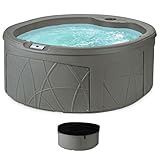Introduction to Round Hot Tubs and Their Timeless Appeal 5 LifeSmart 4-Person Outdoor Hot Tub with Cover, LED Lights & Accessories – Circular Above-Ground Spa in Taupe
